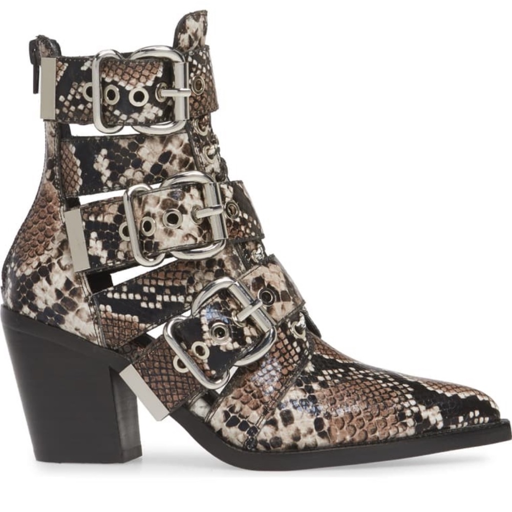 Jeffrey Campbell Caceres Bootie Brown White Snake Black. Size 6.5 - Picture 13 of 16